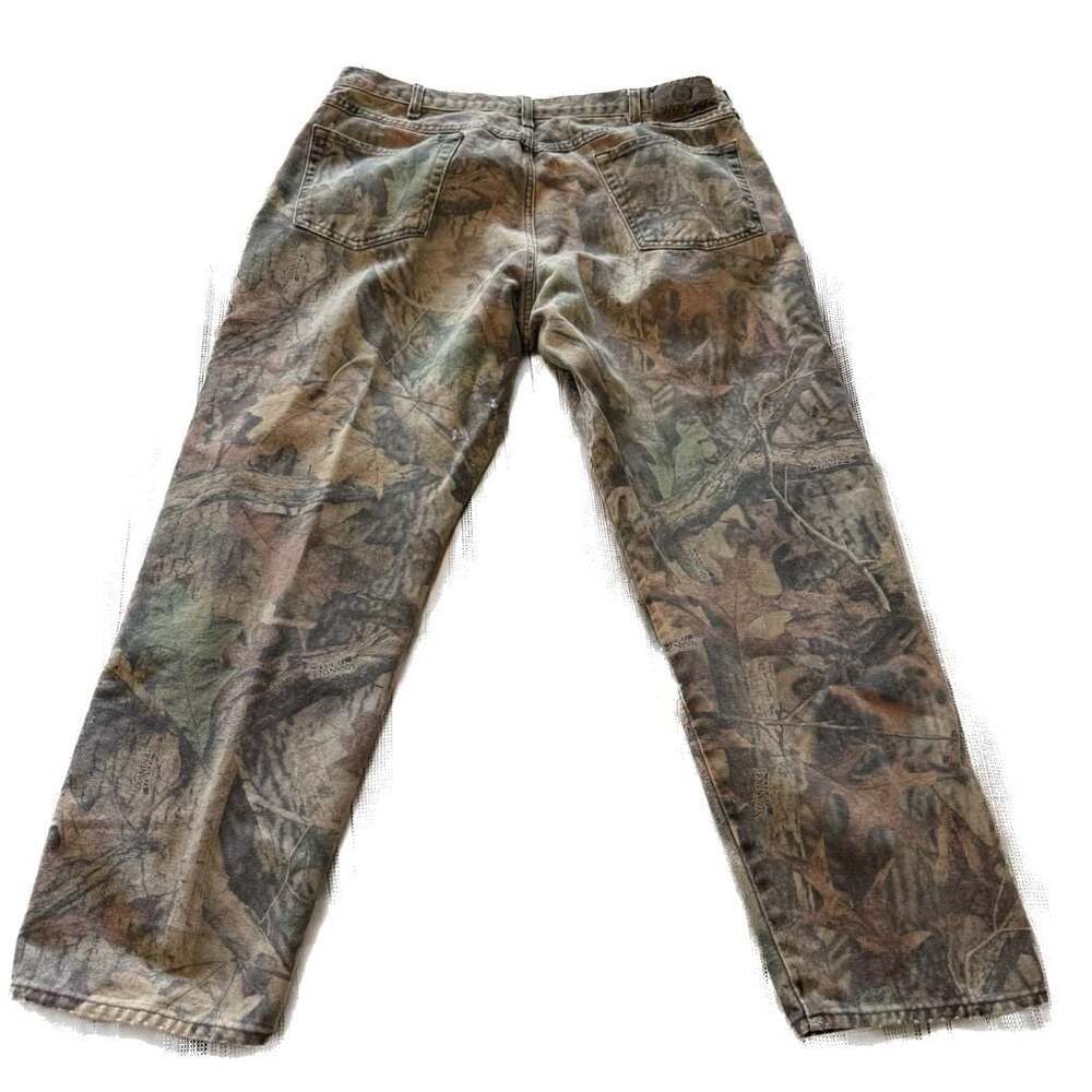 Wrangler Advantage Timber Camo Distressed Double Knee Jeans 38x30